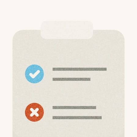 Quality checklist with positive and negative call outcomes