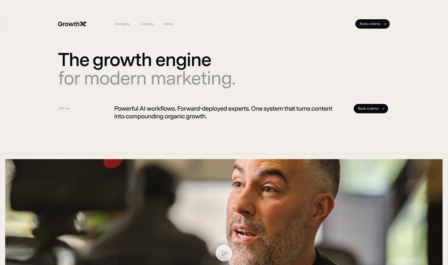 GrowthX landing page preview