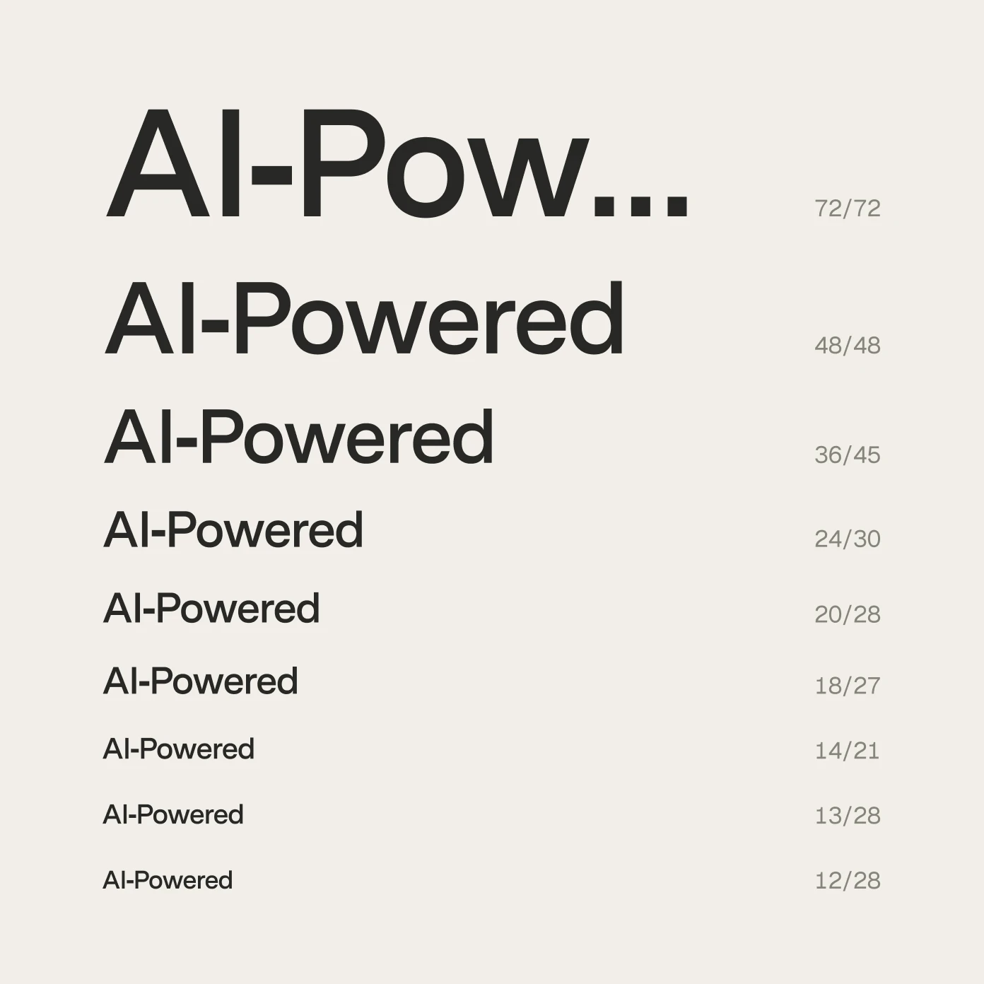 GrowthX typography scale showing AI-Powered across multiple sizes