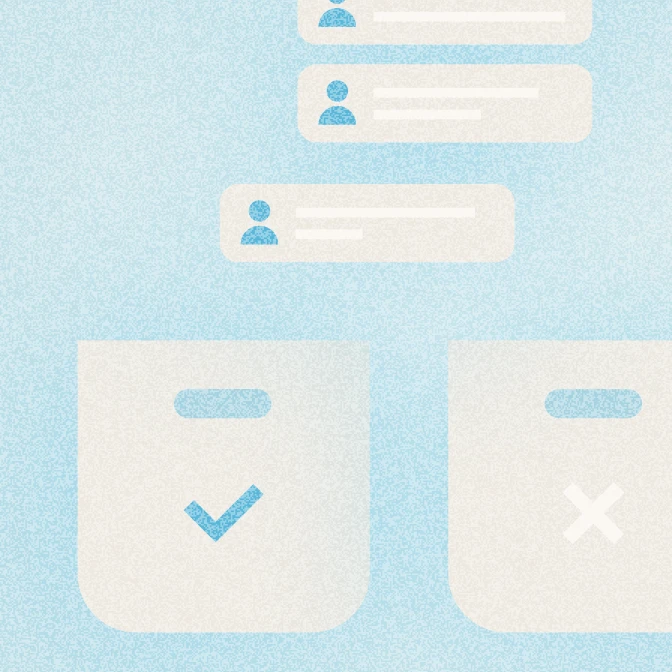 Intake decision cards with approved and rejected next steps