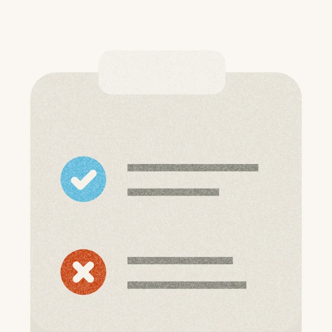 Quality checklist with positive and negative call outcomes